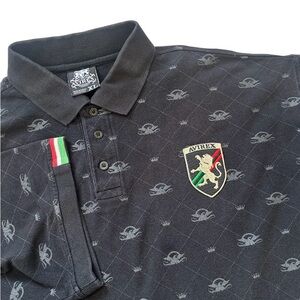 Avirex Black Polo Shirt with Emblem Men’s XL Short Sleeve Monogrammed Collared
